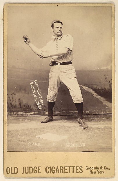 :Clark Catcher Brooklyn from the series Old Judge Cigarettes 1888, vintage artwork, 16x12"(A3) Poster Print