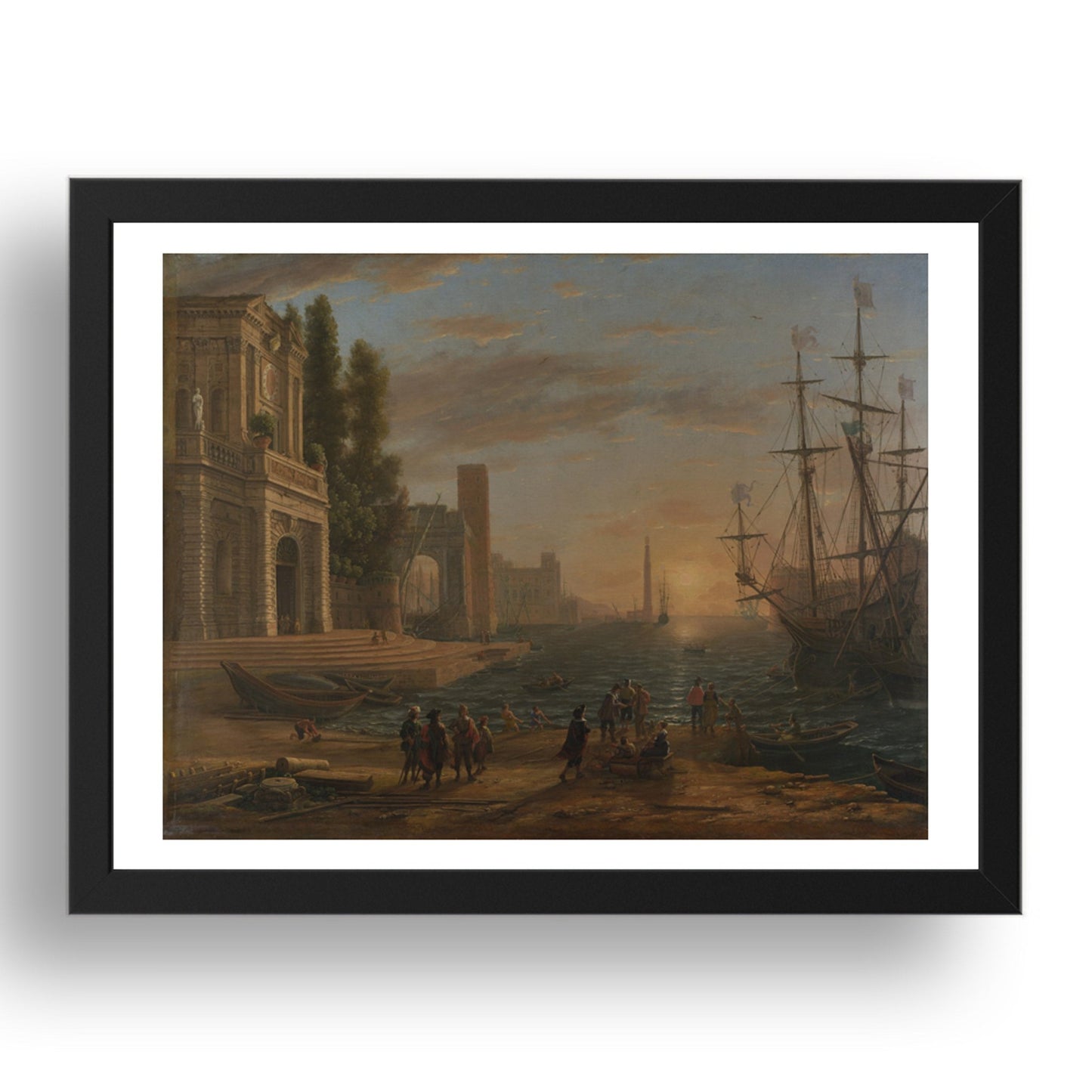 Claude: A Seaport, Poster in 17x13"(A3) Frame