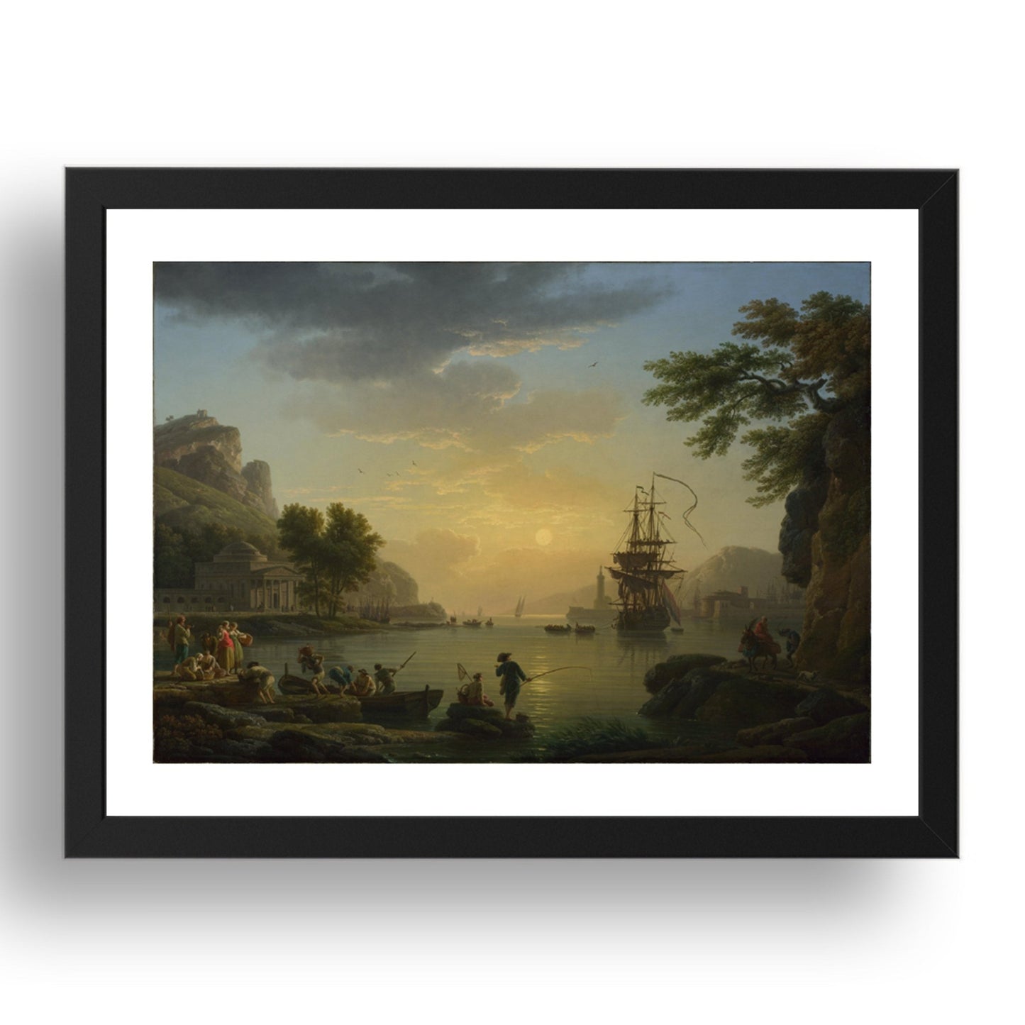 Claude Joseph Vernet: A Landscape at Sunset, Poster in 17x13"(A3) Frame