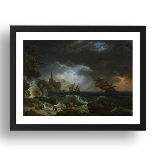 Claude Joseph Vernet: A Shipwreck in Stormy Seas, Poster in 17x13"(A3) Frame