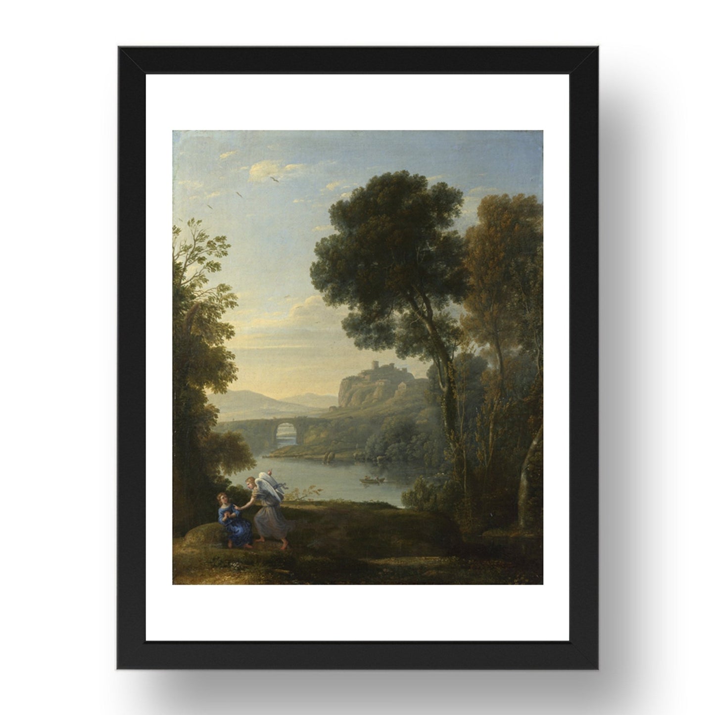 Claude: Landscape with Hagar and the Angel, Poster in 17x13"(A3) Frame