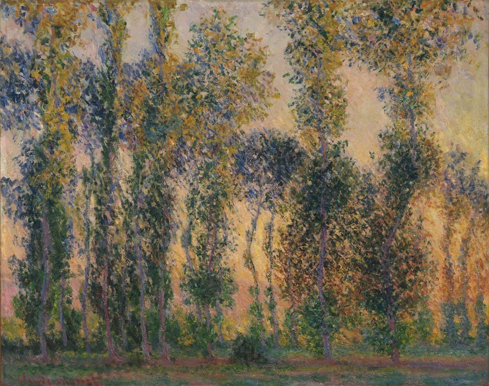 Claude Monet - Poplars at Giverny, Sunrise, vintage art, A3 (16x12")  Poster Print 