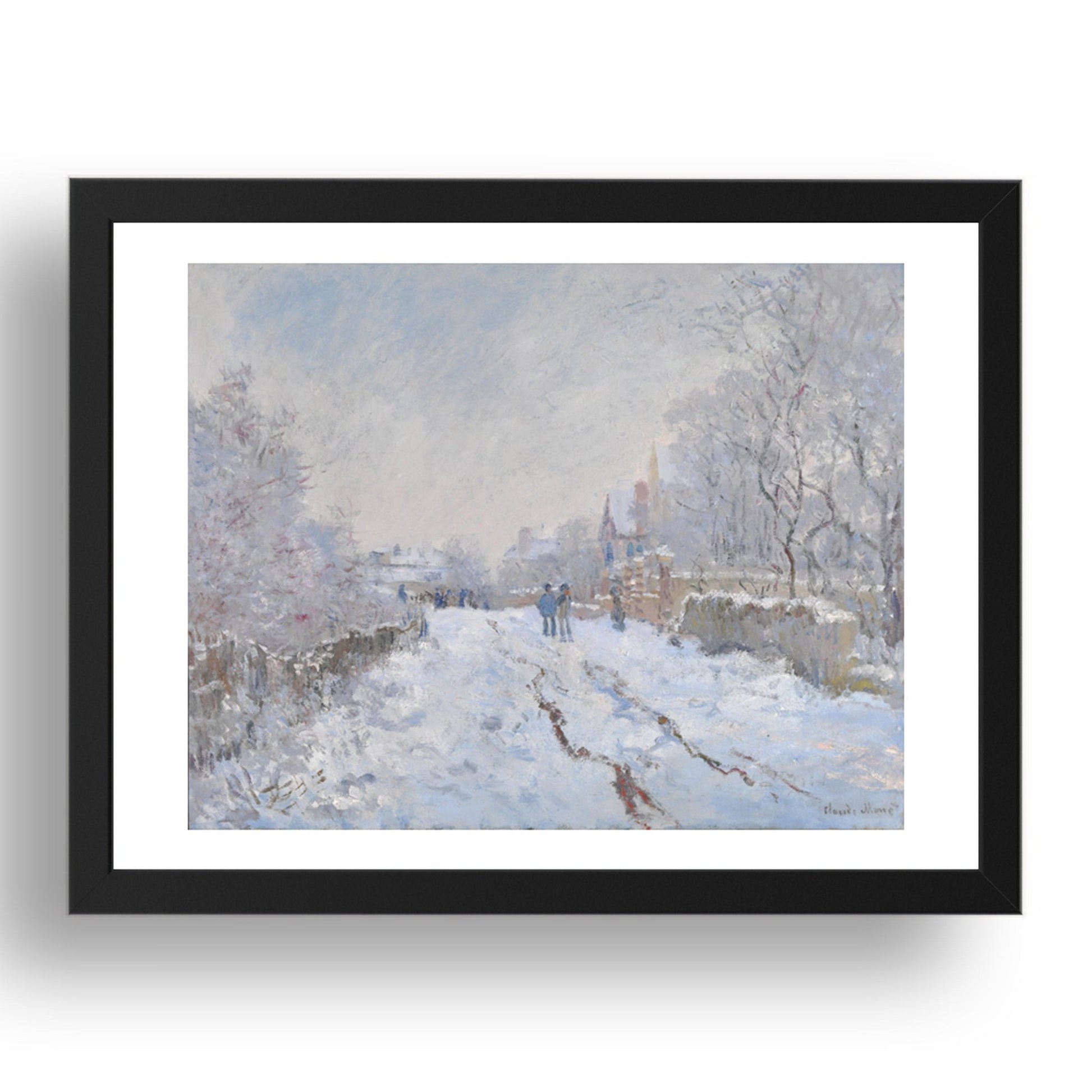 Claude Oscar Monet: Snow Scene at Argenteuil, Poster in 17x13"(A3) Frame