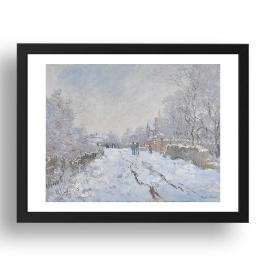 Claude Oscar Monet: Snow Scene at Argenteuil, Poster in 17x13"(A3) Frame