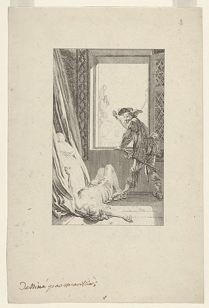 Clément Pierre Marillier:Illustration for 'Philosophie de la nature' 1776, vintage artwork, 16x12"(A3) Poster Print