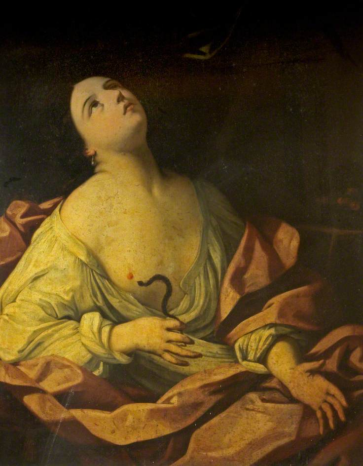 Cleopatra and the Asp, vintage artwork by Guido Reni, 12x8" (A4) Poster