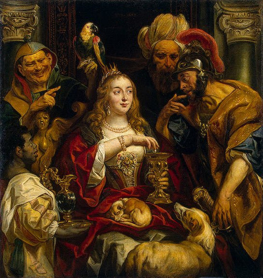 Cleopatra's Feast, vintage artwork by Jacob Jordaens, 12x8" (A4) Poster