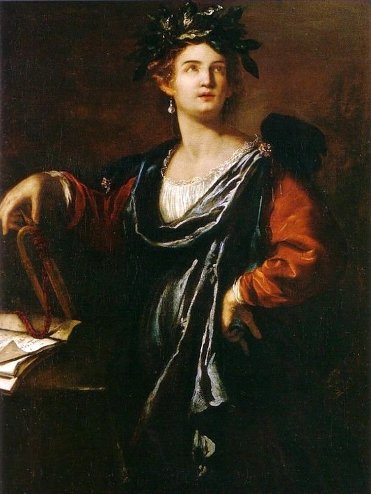 Clio, the Muse of History, vintage artwork by Artemisia Gentileschi, 12x8" (A4) Poster