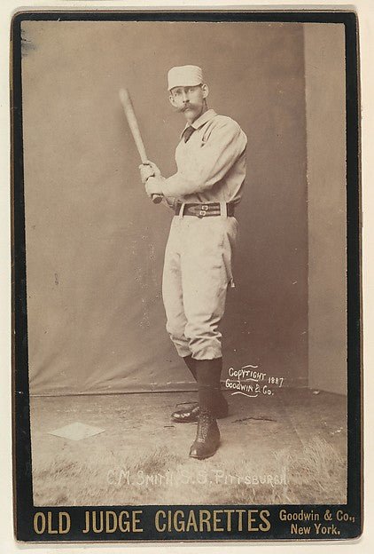 :CM Smith Shortstop Pittsburgh from the series Old Judge Cigarettes 1887, vintage artwork, 16x12"(A3) Poster Print