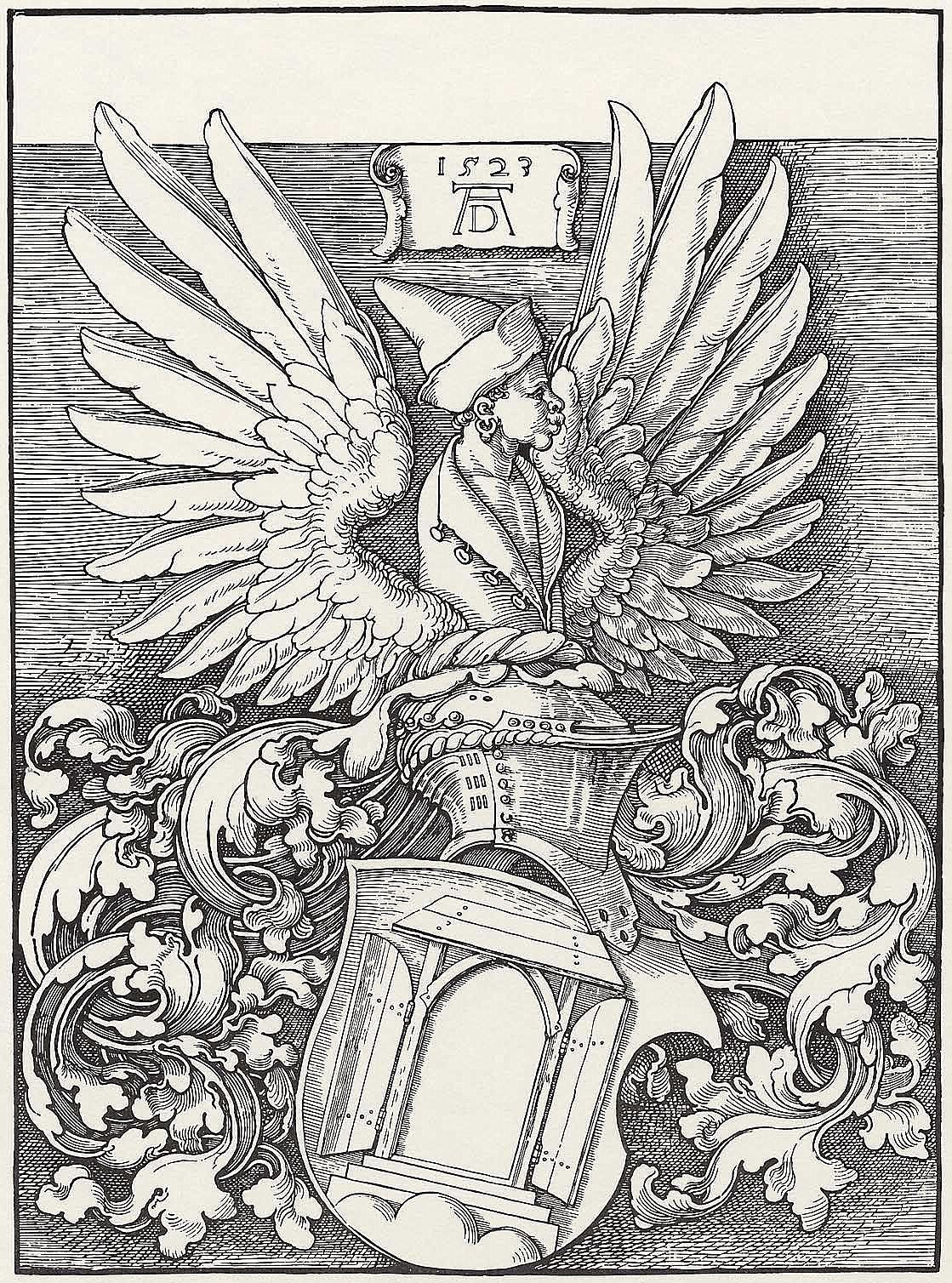 Coat of Arms of the House of Dürer, vintage artwork by Albrecht Dürer, A3 (16x12") Poster Print