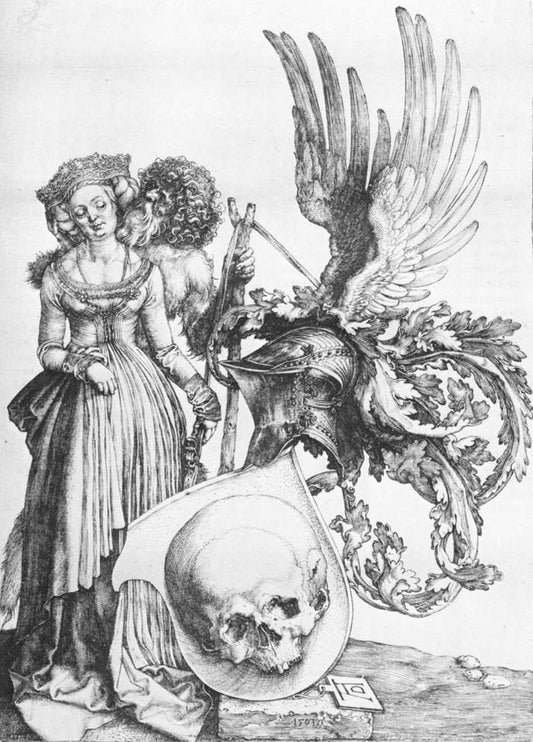 Coat-of-Arms with a Skull, vintage artwork by Albrecht Dürer, A3 (16x12") Poster Print