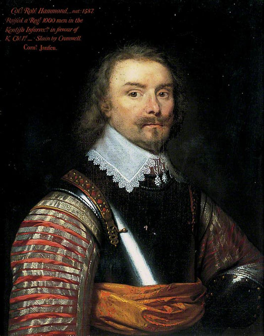 Colonel Robert Hammond, vintage artwork by Cornelis Janssen van Ceulen the Elder, 12x8" (A4) Poster