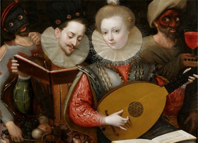 Commedia dell’arte, vintage artwork by French School 15th Century - Unknown, A3 (16x12") Poster Print