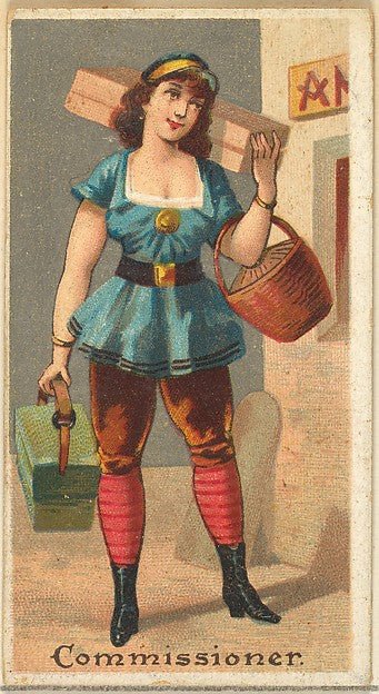 :Commissioner from the Occupations for Women series for Old Judge and Dogs Head Cigarettes 1887, vintage artwork, 16x12"(A3) Poster Print