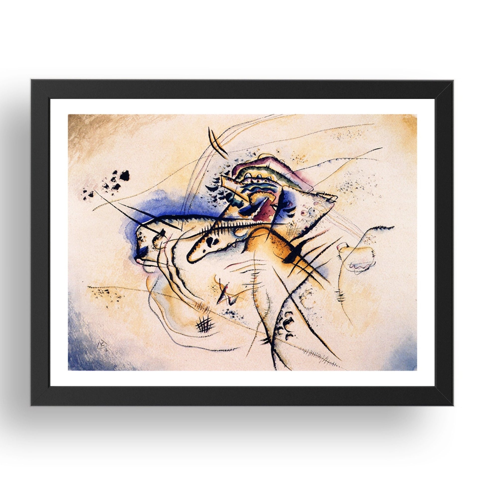 Composition 1916 by Wassily Kandinsky, 17x13" Frame