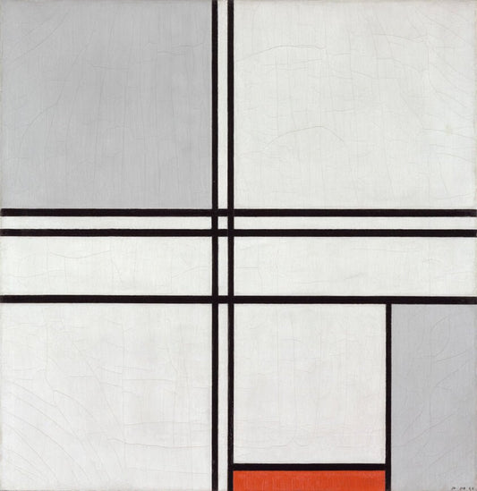 Composition (No. 1) Gray-Red by  Piet Mondrian, 23x16"( A2 size) Poster Print