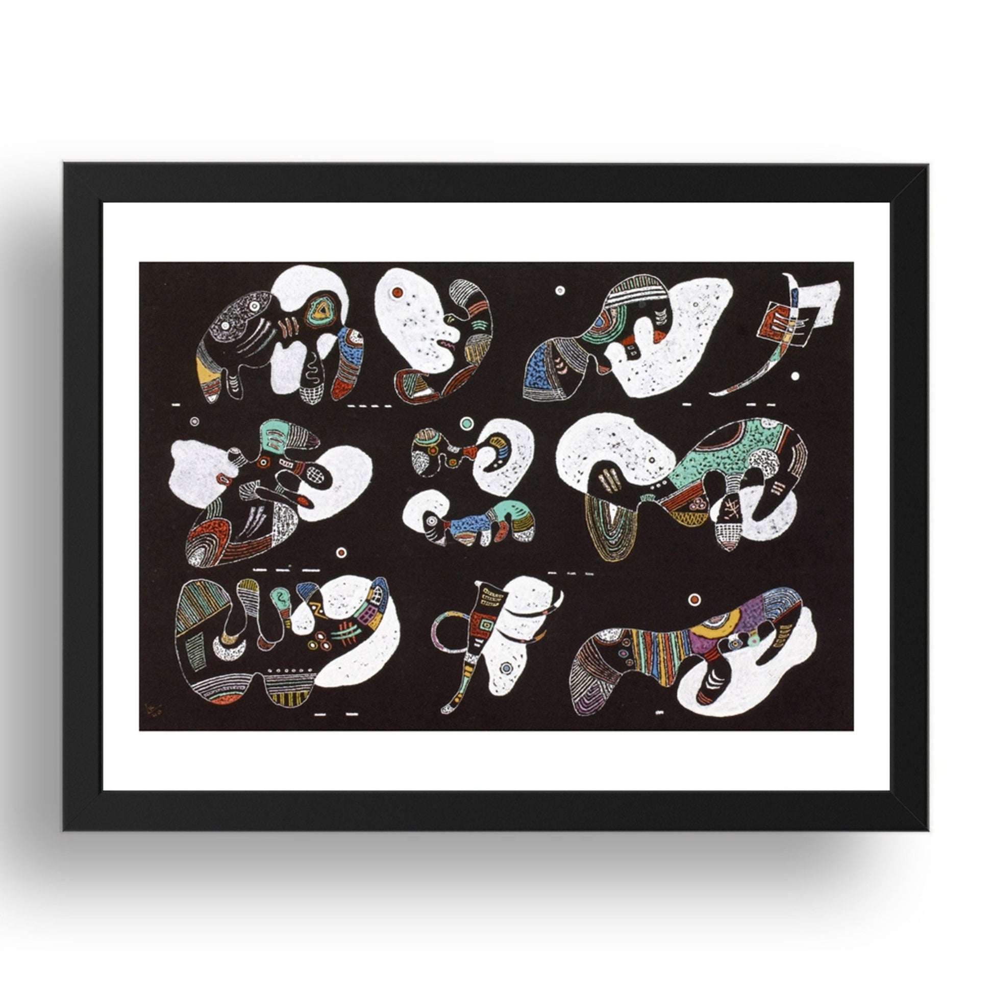 Composition with White Forms 1940 by Wassily Kandinsky, 17x13" Frame