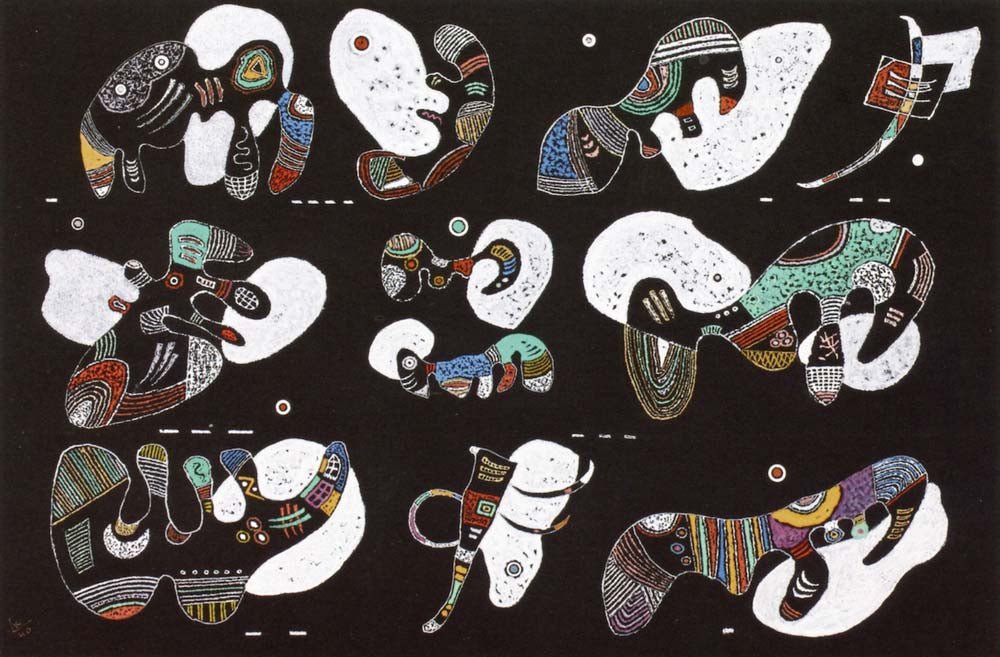 Composition with White Forms - 1940 by Wassily Kandinsky, 23x16"( A2 size ) Poster Print