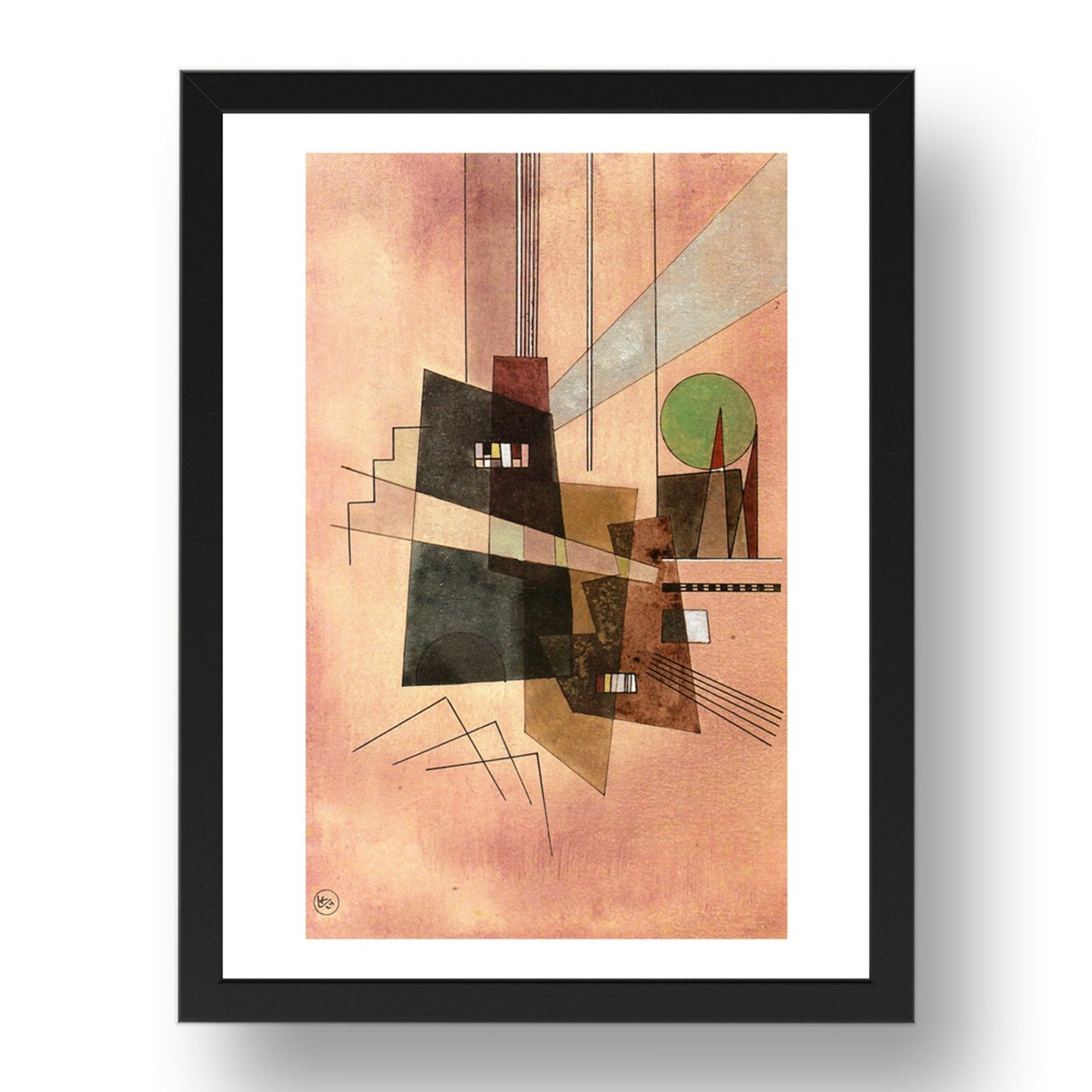 Concentric 1924 by Wassily Kandinsky, 17x13" Frame