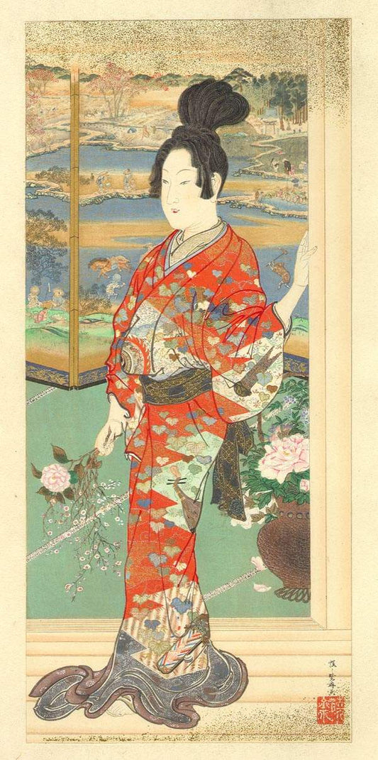 conder 1911 woodblock-1, historic, vintage ukiyo-e Japan artwork,12x8"(A4) Poster Print