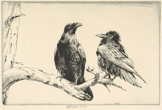 Conversation Piece - Ravens 1934-Henry Emerson Tuttle , vintage art, A3 (16x12") Poster Print
