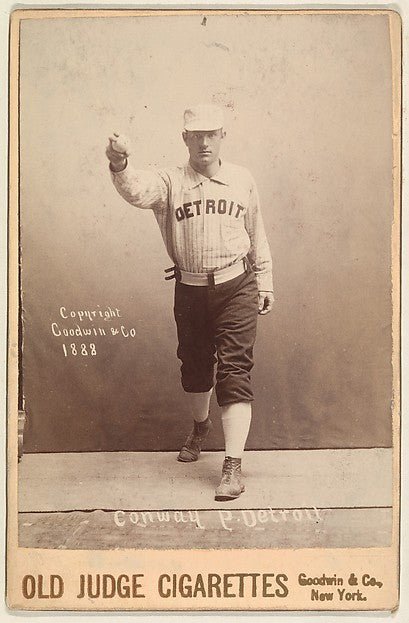:Conway Pitcher Detroit from the series Old Judge Cigarettes 1888, vintage artwork, 16x12"(A3) Poster Print