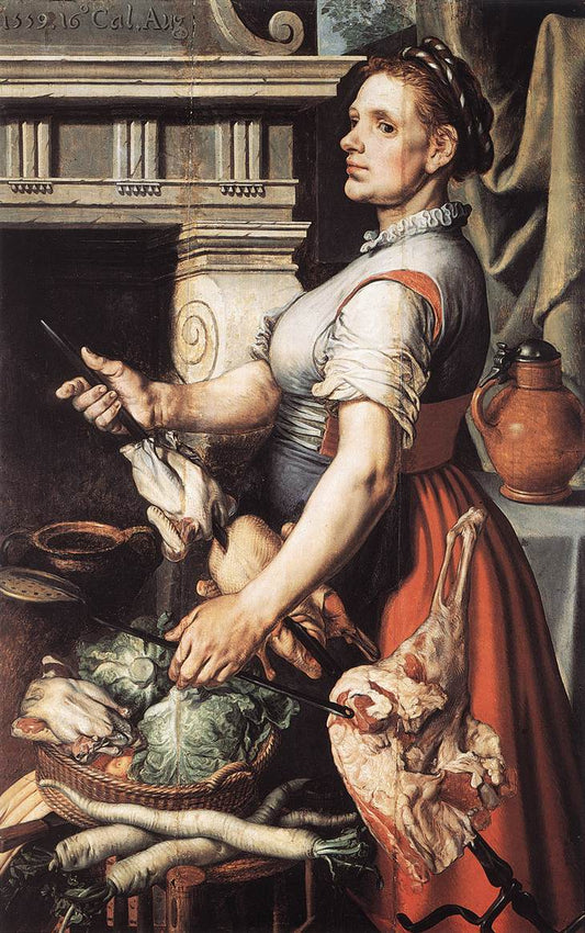 Cook in Front of the Stove, vintage artwork by Pieter Aertsen, A3 (16x12") Poster Print