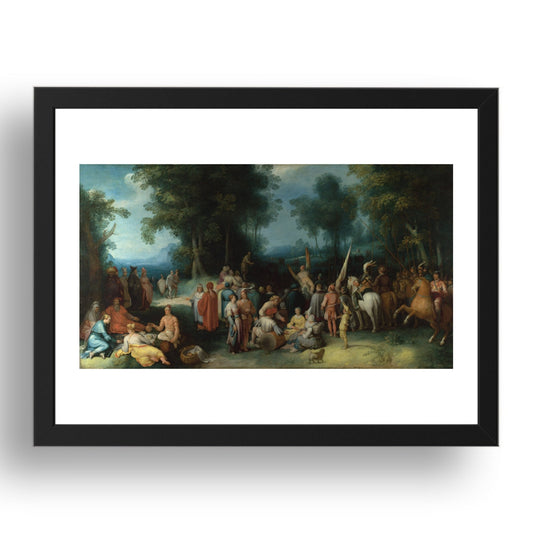 Cornelis van Haarlem: The Preaching of Saint John the Baptist, Poster in 17x13"(A3) Frame