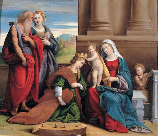 Coronation of Saint Catherine, vintage artwork by Il Garofalo, A3 (16x12") Poster Print