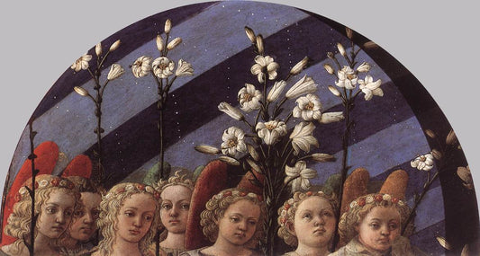 Coronation of the Virgin (detail), vintage artwork by Fra Filippo Lippi, A3 (16x12") Poster Print