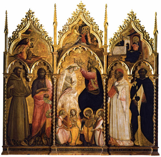Coronation of the Virgin with Saints, vintage artwork by Giovanni dal Ponte, A3 (16x12") Poster Print