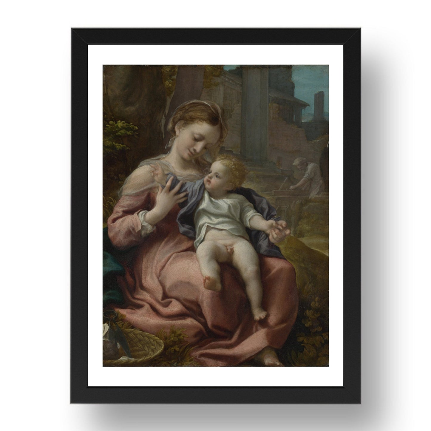 Correggio: The Madonna of the Basket, Poster in 17x13"(A3) Frame
