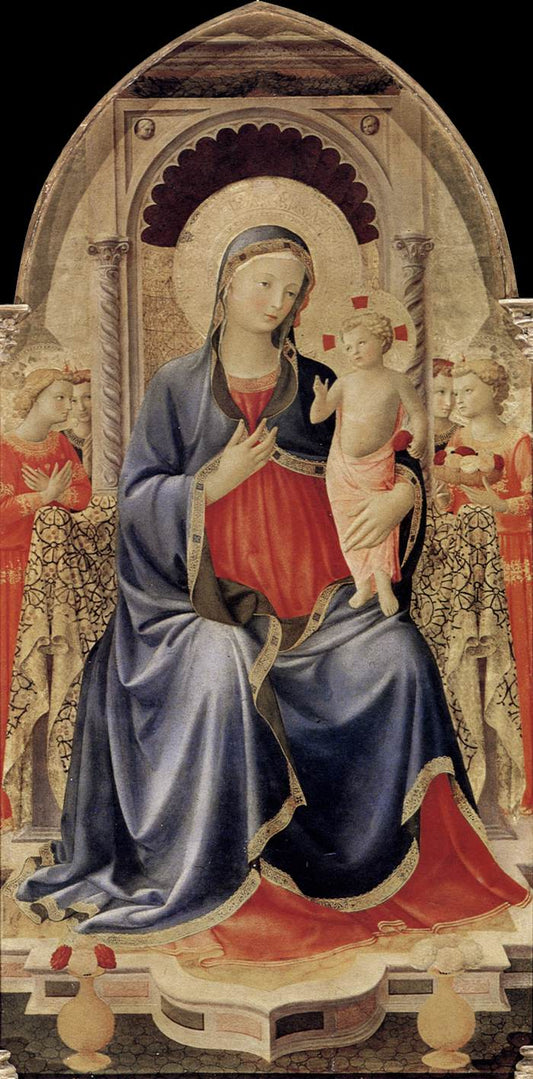 Cortona Polyptych (central panel), vintage artwork by Fra Angelico, A3 (16x12") Poster Print