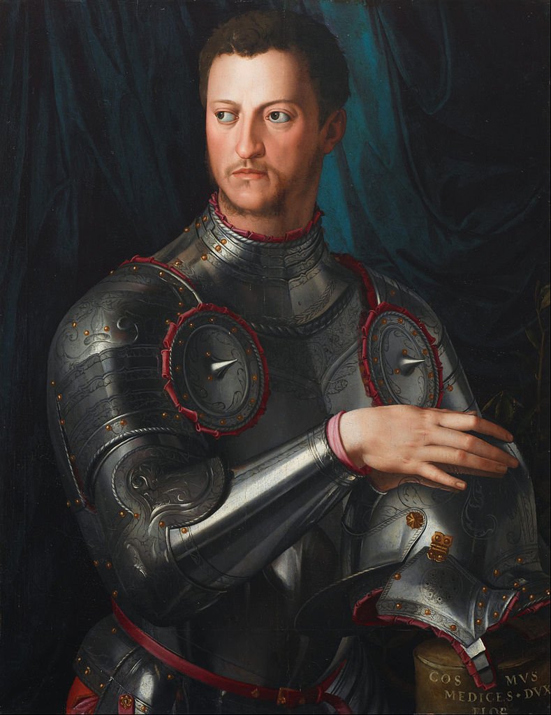 Cosimo I d' Medici in Armour, vintage artwork by Agnolo Bronzino, A3 (16x12") Poster Print