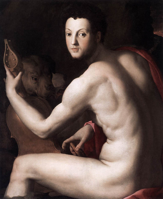 Cosimo I de' Medici as Orpheus, vintage artwork by Agnolo Bronzino, A3 (16x12") Poster Print