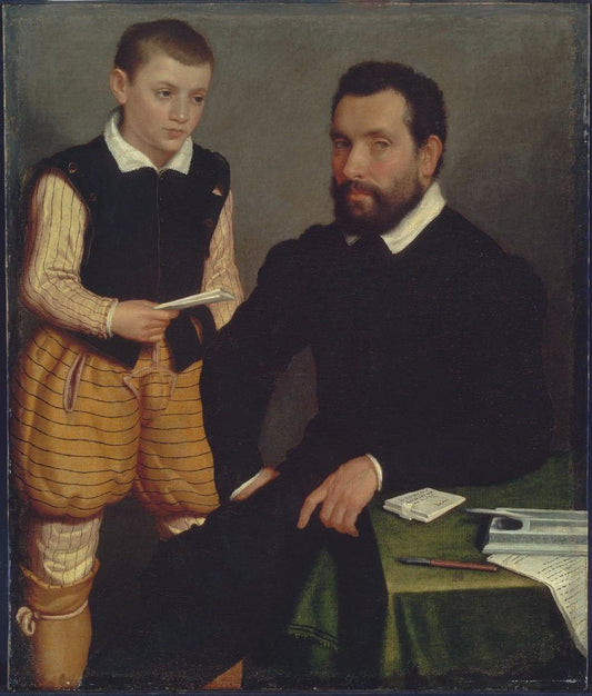 Count Alborgetti and Son, vintage artwork by Giovanni Battista Moroni, A3 (16x12") Poster Print