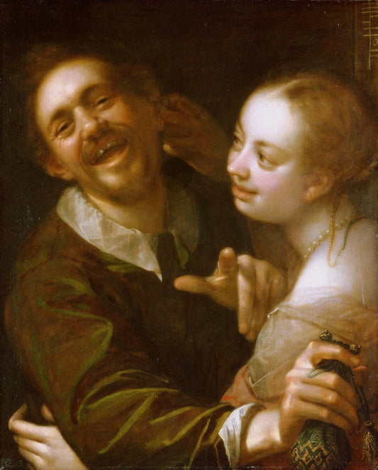 Couple in a Tavern, vintage artwork by Hans von Aachen, A3 (16x12") Poster Print