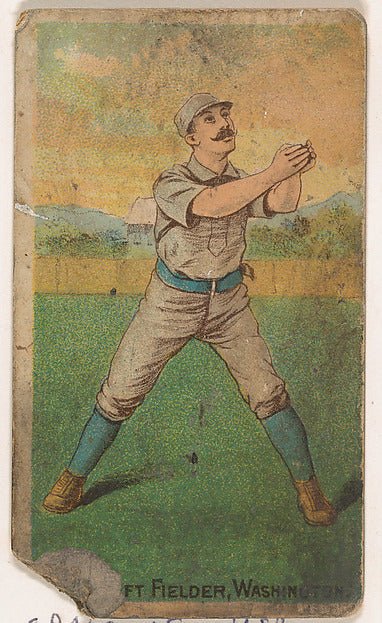 :Craig Left Field Washington from the Gold Coin series for Gold Coin Chewing Tobacco 1887, vintage artwork, 16x12"(A3) Poster Print