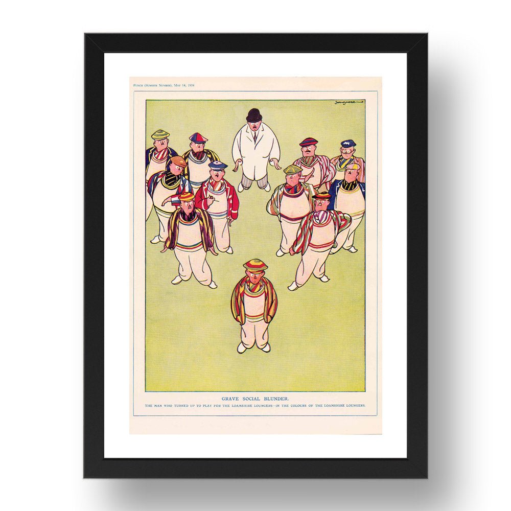 Cricket Clothes Etiquette, satire, humour, vintage historic poster in 17x13"(A3) Frame