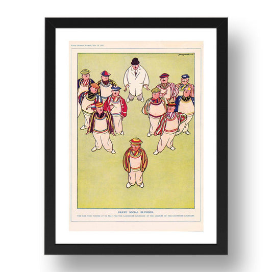 Cricket Clothes Etiquette, satire, humour, vintage historic poster in 17x13"(A3) Frame