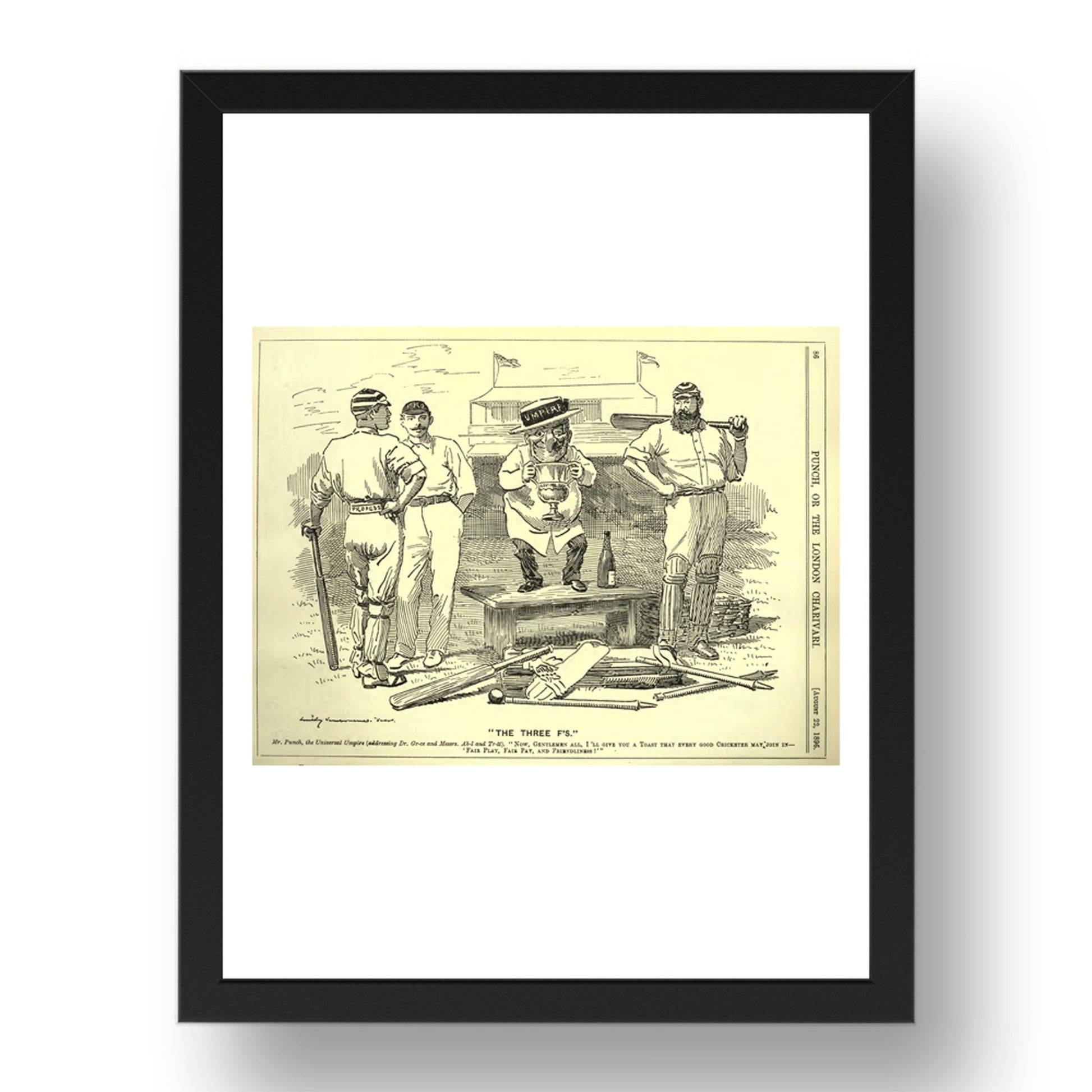 cricket, vintage historic poster in 17x13"(A3) Frame