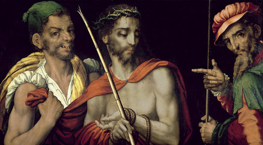 Cristo ante Pilatos o Cristo entre dos sayones, vintage artwork by Luis de Morales, A3 (16x12") Poster Print