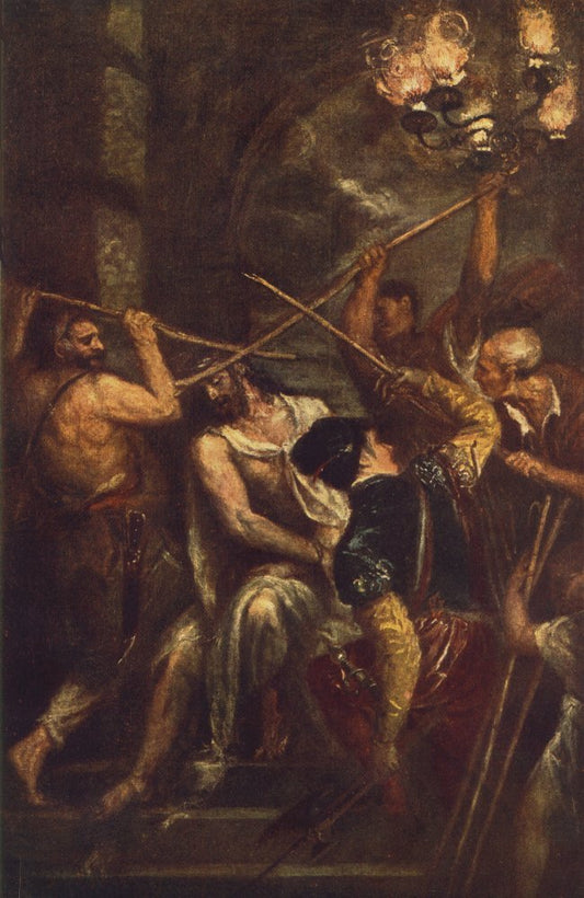 Crowning with Thorns, vintage artwork by Titian, A3 (16x12") Poster Print