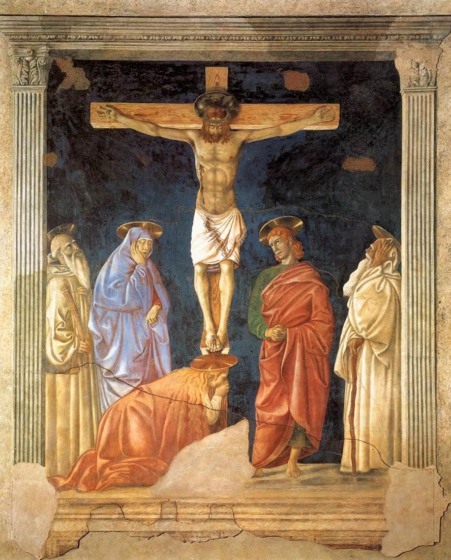 Crucifixion and Saints, vintage artwork by Andrea del Castagno, A3 (16x12") Poster Print