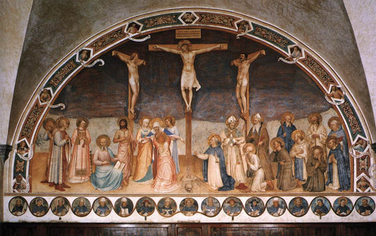 Crucifixion and Saints, vintage artwork by Fra Angelico, A3 (16x12") Poster Print