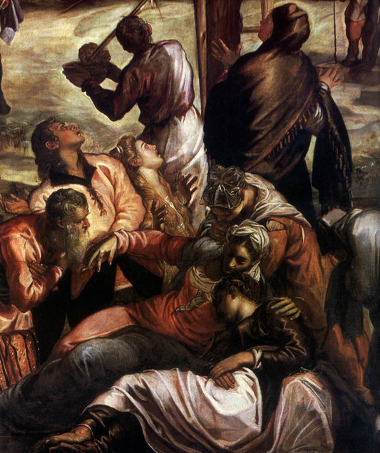 Crucifixion (detail), vintage artwork by Tintoretto, A3 (16x12") Poster Print