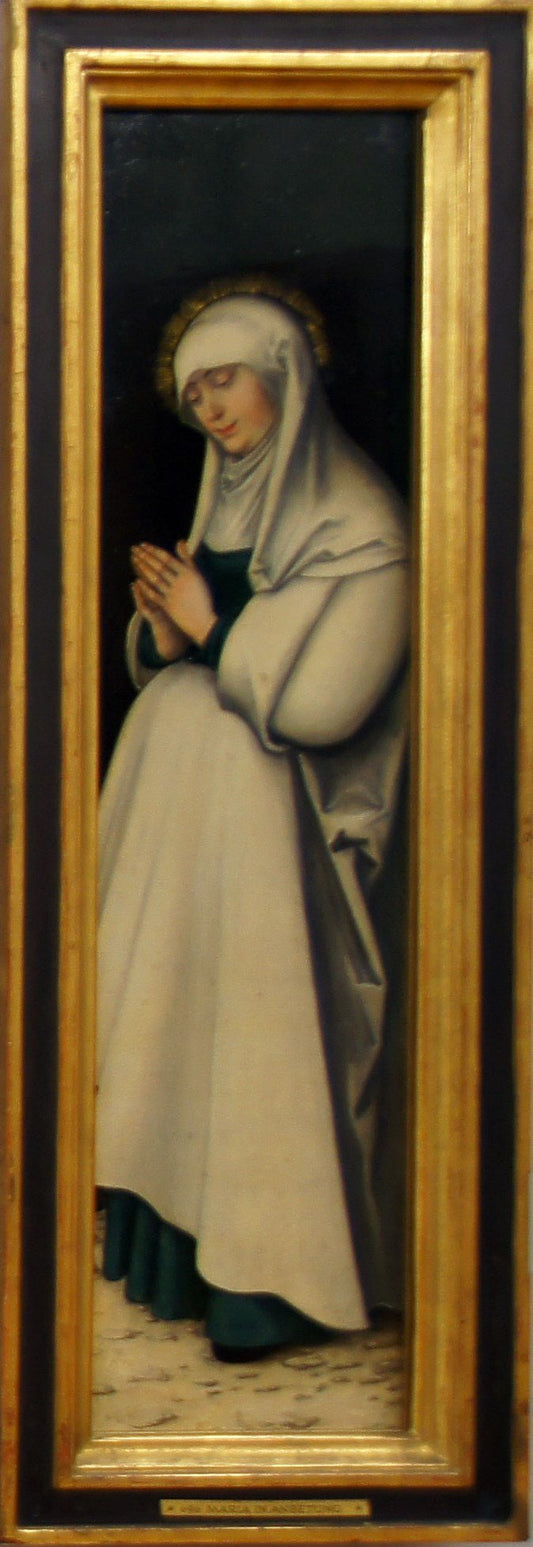 Crucifixion Triptych - The Virgin in Prayer (verso), vintage artwork by Lucas Cranach the Elder, A3 (16x12") Poster Print