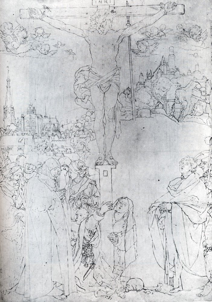 Crucifixion With Many Figures, vintage artwork by Albrecht Dürer, A3 (16x12") Poster Print