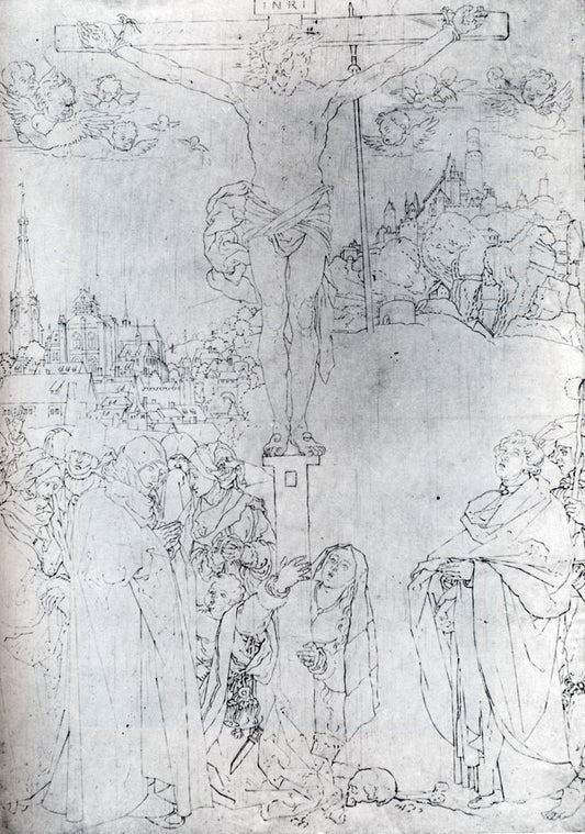 Crucifixion With Many Figures, vintage artwork by Albrecht Dürer, A3 (16x12") Poster Print