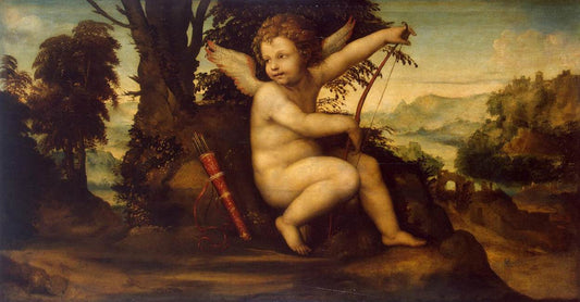 Cupid in a Landscape, vintage artwork by Giovanni Antonio (Sodoma) Bazzi, A3 (16x12") Poster Print